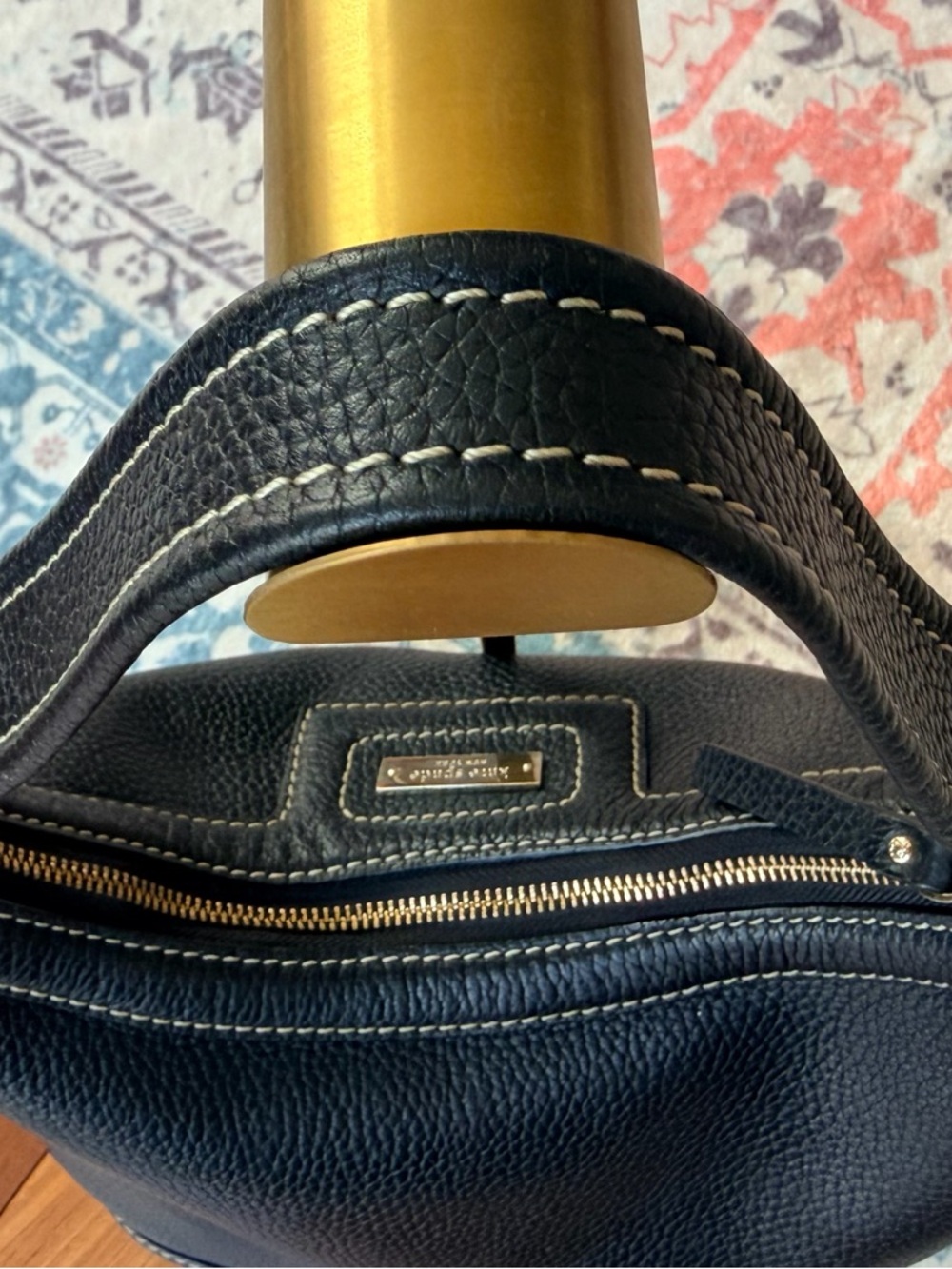 Kate Spade Pebbled Leather Hobo Bag with Dot Noel lime green interior! EUC - Picture 8 of 12